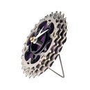 Handmade Clock - Purple Bicycle Cassette Gear Desk Clock Made from Recycled Parts
