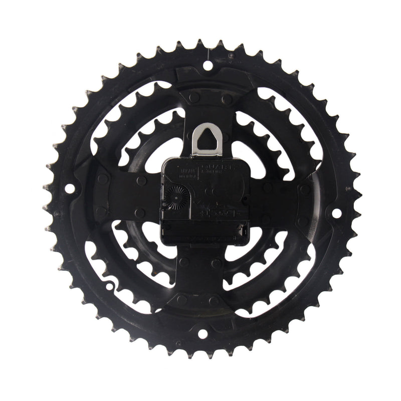Handmade Clock - Black Bicycle Triple Gear Wall Clock Made from Recycled Parts