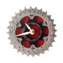Handmade Clock - Red Bicycle Cassette Gear Desk Clock Made from Recycled Parts