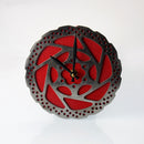 Handmade Clock - Red Bicycle Disc Rotor Wall Clock - Made from Recycled Parts