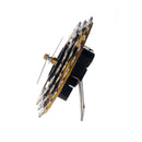 Handmade Clock - Yellow Bicycle Cassette Gear Desk Clock Made from Recycled Parts