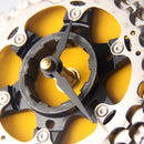 Handmade Clock - Yellow Bicycle Cassette Gear Desk Clock Made from Recycled Parts