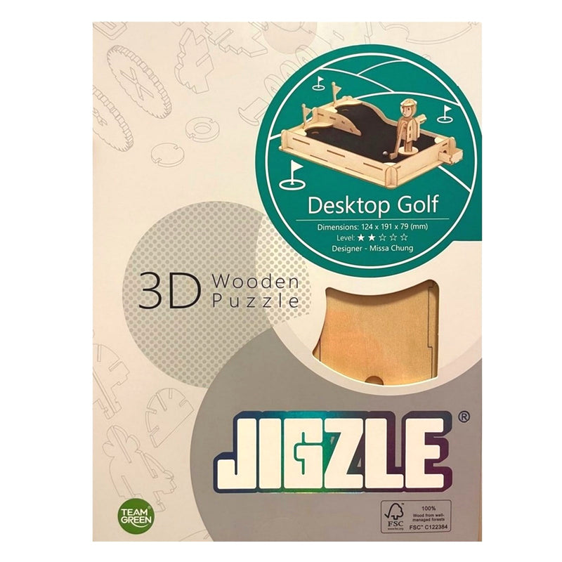 Jigzle Desktop Golf Game Station 3D Wooden Puzzle DIY Model Building Kit