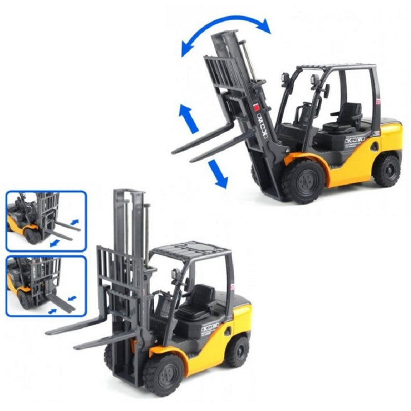 KDW Die Cast Forklift Truck YELLOW 1:20 Scale Material Handling Equipment Model Vehicle 3D Model
