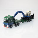 KDW Die Cast Low Loader Truck with Excavator 1:50 Scale Heavy Construction Vehicle 3D Model