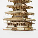 Ki-Gu-Mi Five Story Pagoda 3D Wooden Puzzle DIY Model Building Kit