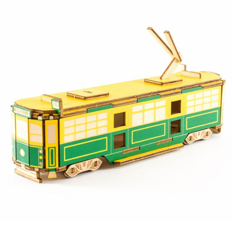 Ki-Gu-Mi Melbourne Tram 3D Wooden Puzzle DIY Model Building Kit