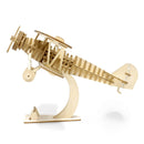 Ki-Gu-Mi Biplane 3D Wooden Puzzle DIY Model Building Kit