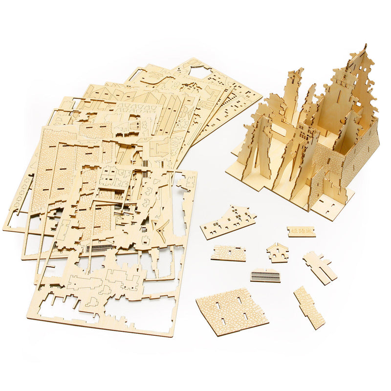 Ki-Gu-Mi Himeji Castle 3D Wooden Puzzle DIY Model Building Kit