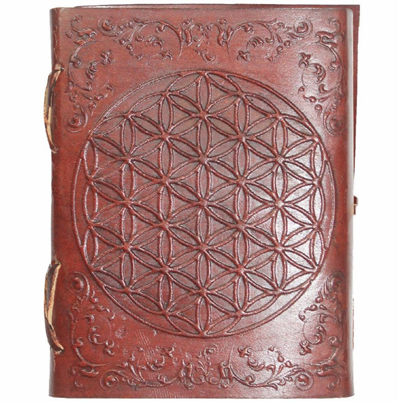 YOU ARE AN ANGEL Leather Journal Embossed Flower of Life 200pgs