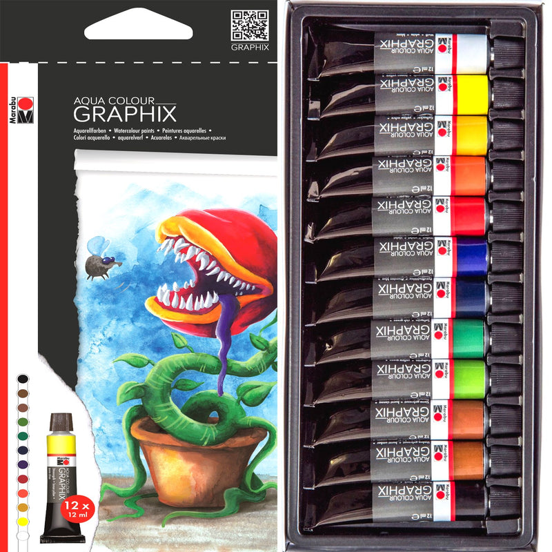 Marabu Marabu Graphix Watercolour Paint Set 12 x12ml