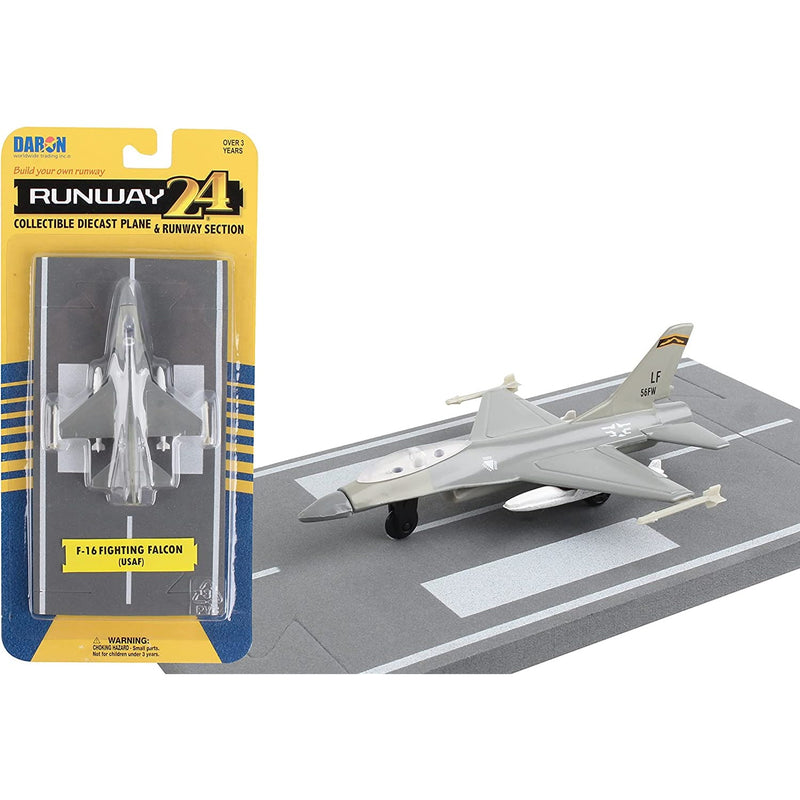 Daron Runway 24 F-16 Military Plane & Runway Section Die Cast 3D Model