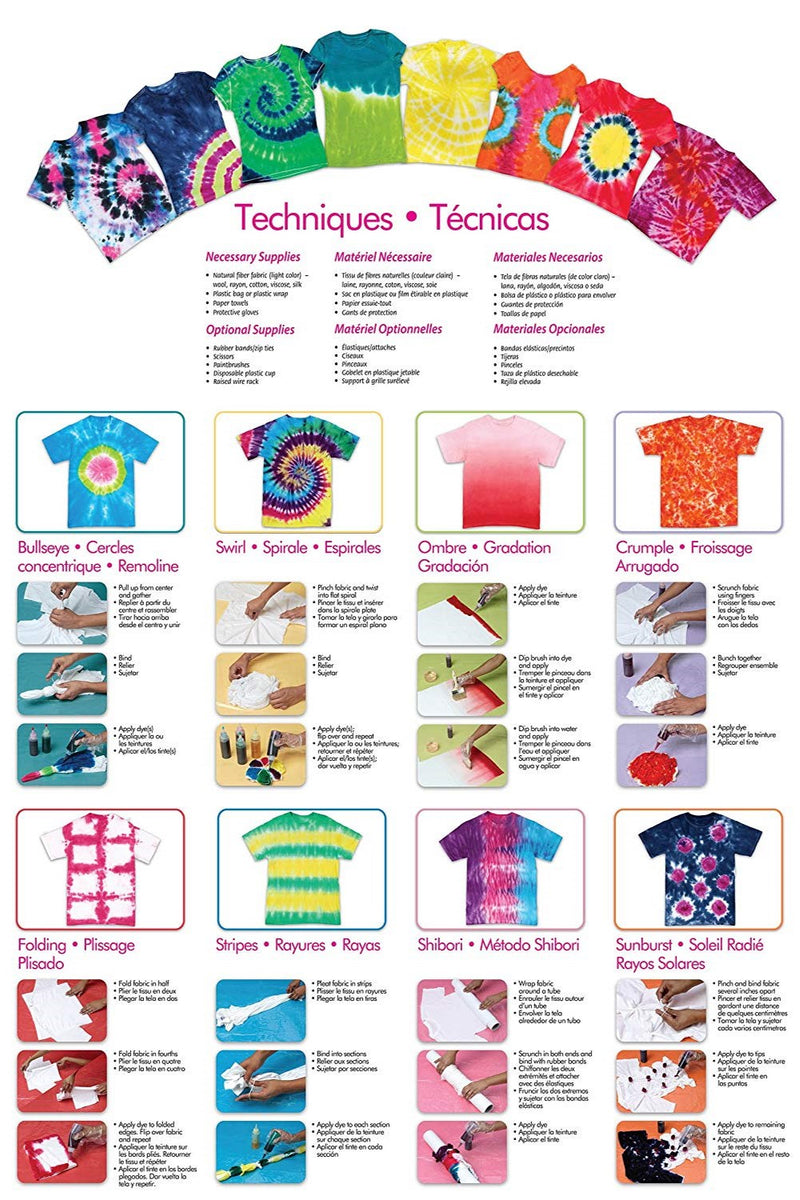 Tulip TULIP One Step Fabric Tie Dye Kit 5 Colours - Rainbow