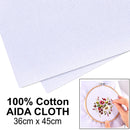 Sew Easy SEW EASY White Cross Stitch Aida Cloth 14 Count 100% Cotton Fabric 36x45cm