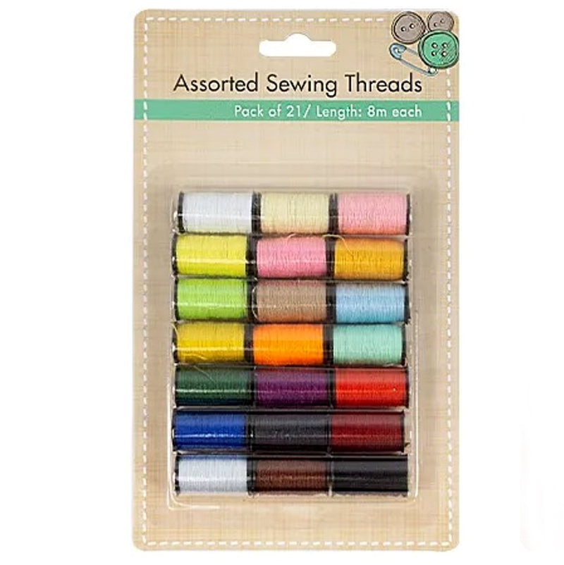 Kraft Collection Assorted Sewing Threads 21 Colours