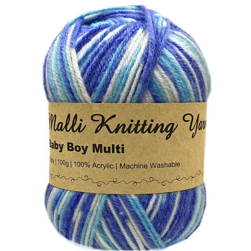 Malli Knitting 100g Acrylic Yarn - Baby Boy Multi