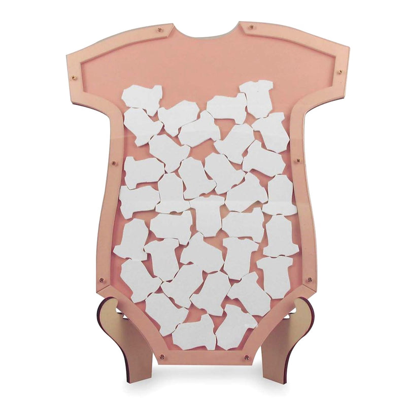 Landmark Pink Baby Shower Romper Keepsake Drop Box Alternative Guest Book