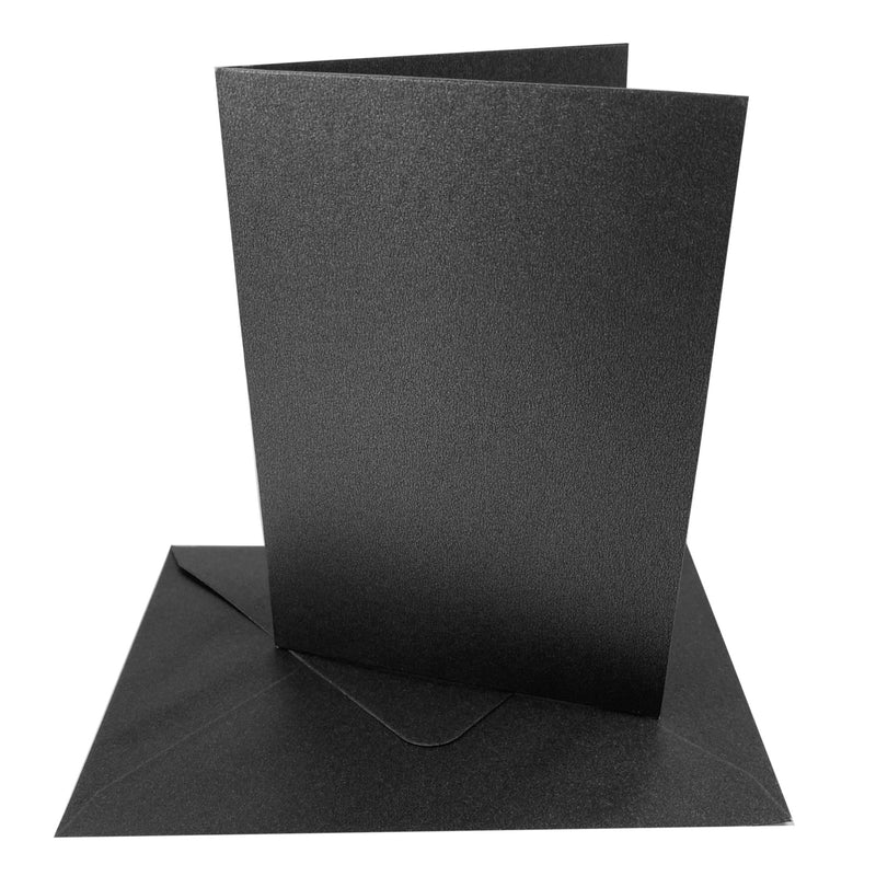 Kraft Collection Blank Metallic Cards & Envelopes Black