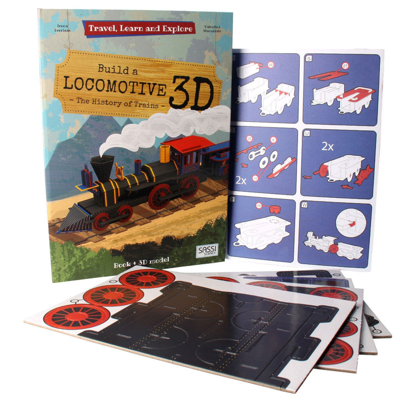 Build A Locomotive Train - Book & 3D Puzzle Building Kit
