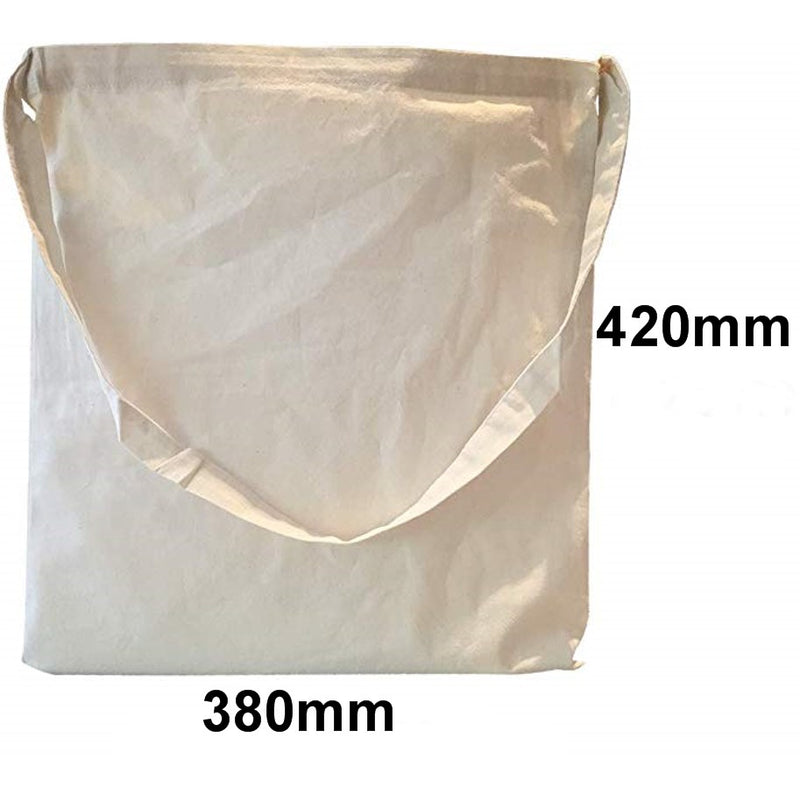 Calico Natural Calico Tote Bag with Shoulder Strap - Medium / Large