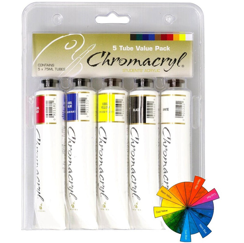 Chromacryl Chromacryl Acrylic Paint Tubes Set Primary Cool