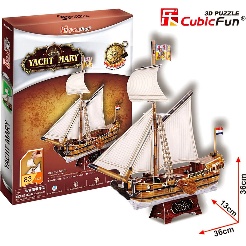 Cubic Fun Yacht Mary Ship 3D Puzzle Model Building Kit