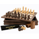 Dal Rossi Dal Rossi Flip Top 3 in 1 Chess Checkers Backgammon Set 35cm Board
