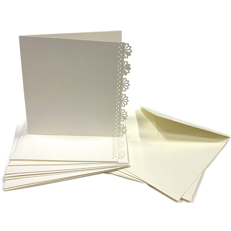 Kraft Collection Decorative Blank Square Cards & Envelopes Ivory