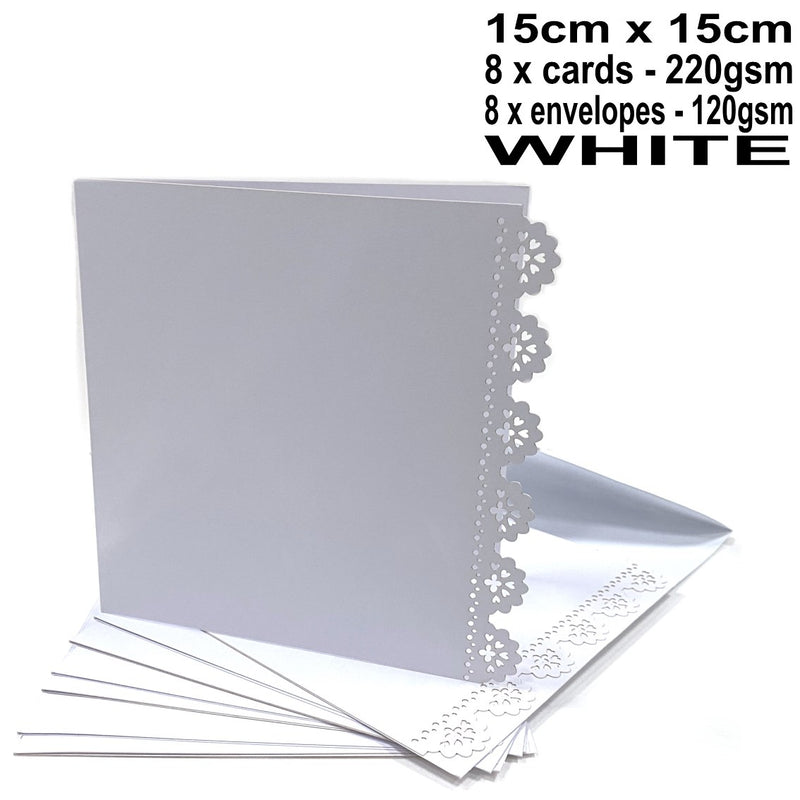 Kraft Collection Decorative Blank Square Cards & Envelopes White