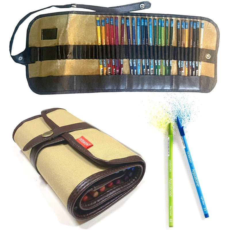 Derwent Derwent 24 Aquatone Watercolour Woodless Colouring Pencils + Wrap & DVD