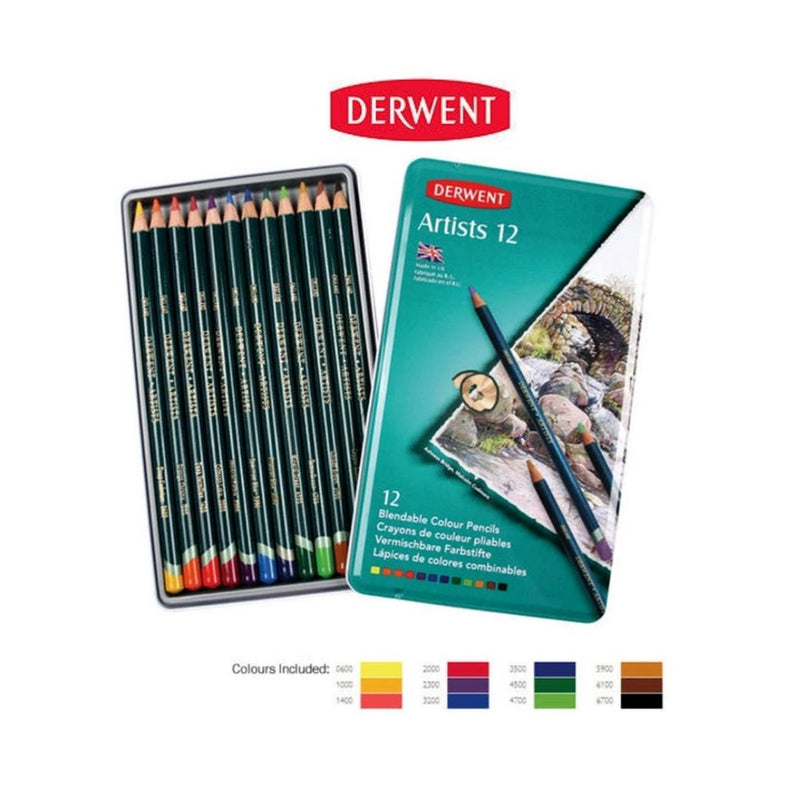 Derwent Artists Colouring Pencils in Tin Set