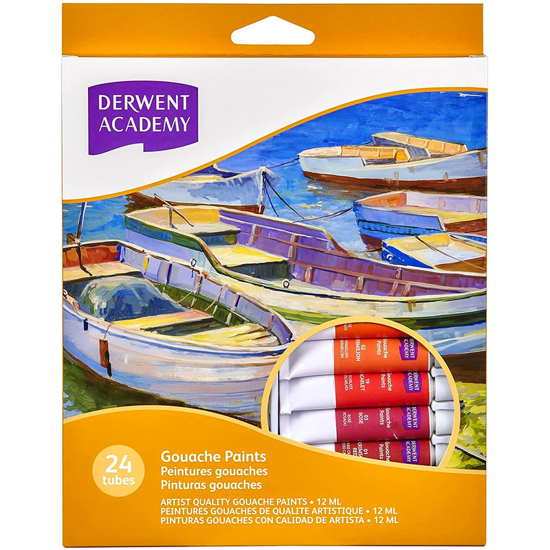 Derwent Derwent Academy Gouache Paint Tubes Set 24 x12ml ✂ Price Cut
