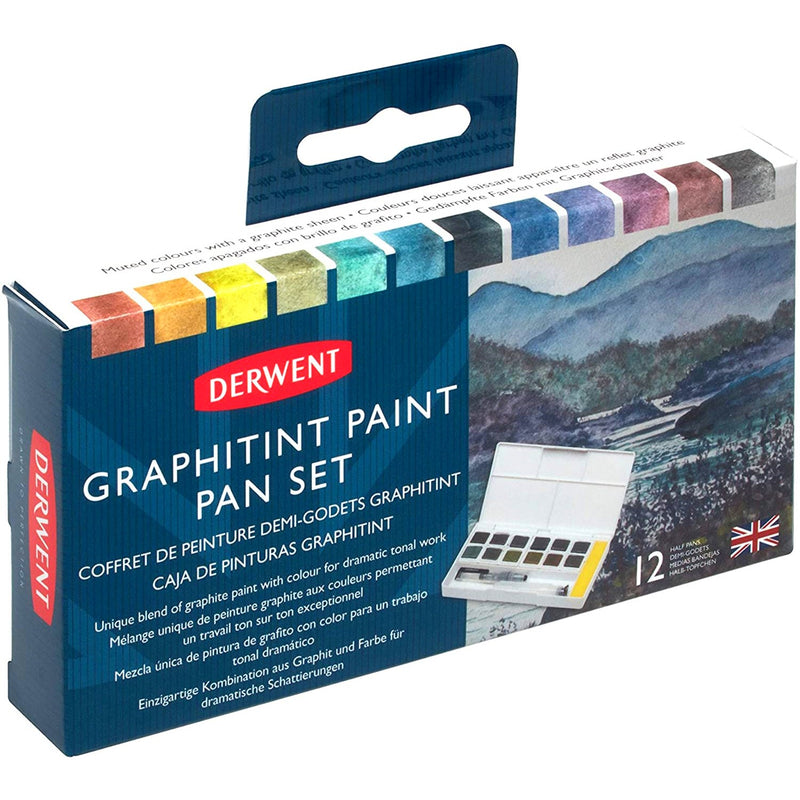 Derwent Derwent Graphitint Watercolour Paint 12 Pans Set