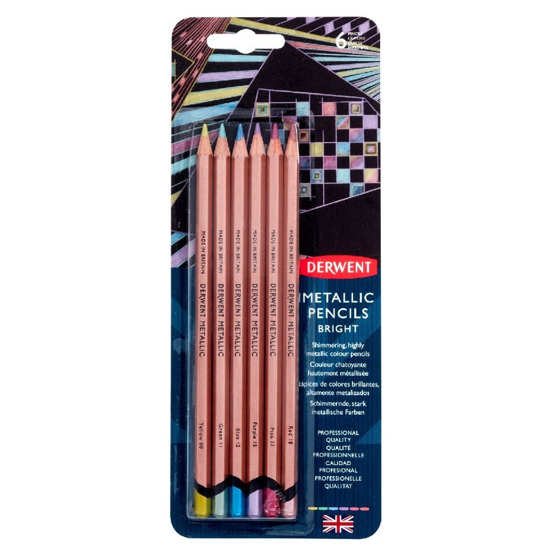 Derwent Derwent Metallic Colouring Pencils Set Bright - 6pk