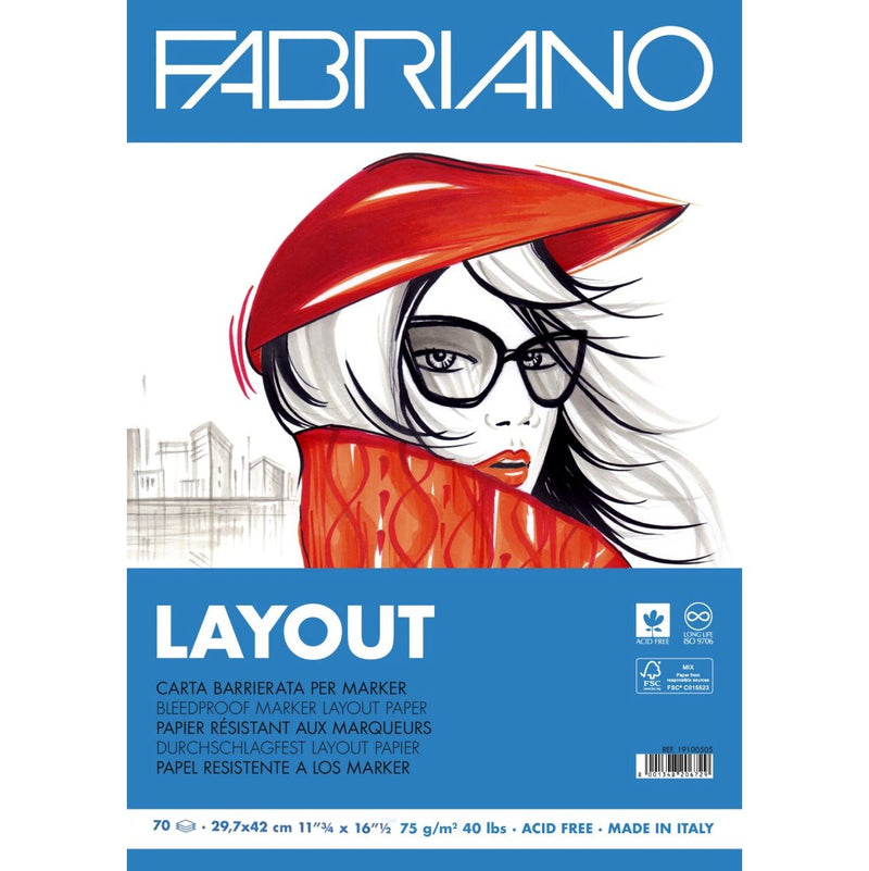 Fabriano Fabriano Bleedproof Layout Paper Pad - 70 Sheets