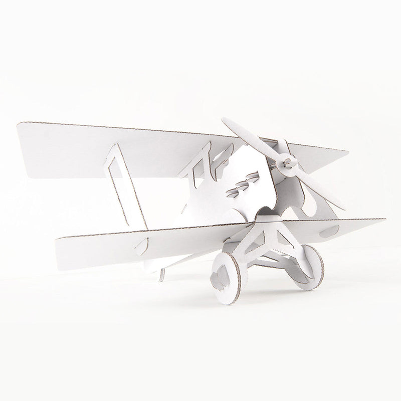 Leolandia Fold-up Cardboard Biplane - DIY 3D Model Building Kit