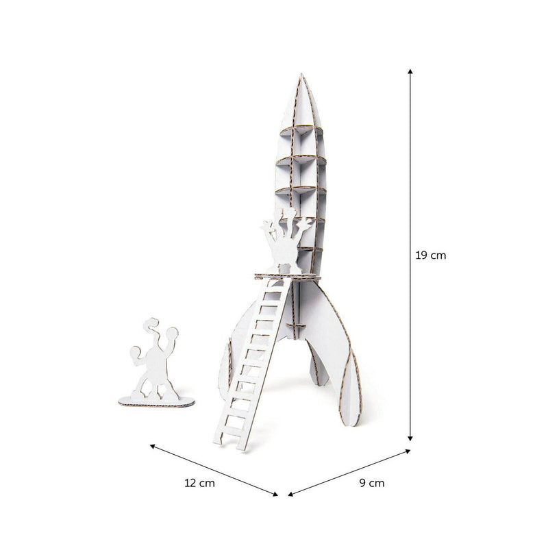Leolandia Fold-up Cardboard Space Rocket - DIY 3D Model Building Kit