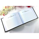 Black Guest Book Silver Writing