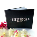 Black Guest Book Silver Writing