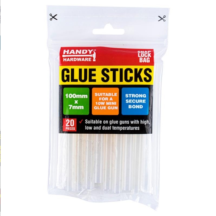Handy Hardware Glue Gun Sticks Refills 100mm x 7mm 20pk