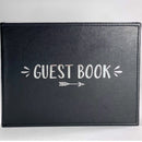 Landmark Black Guest Book Silver Writing