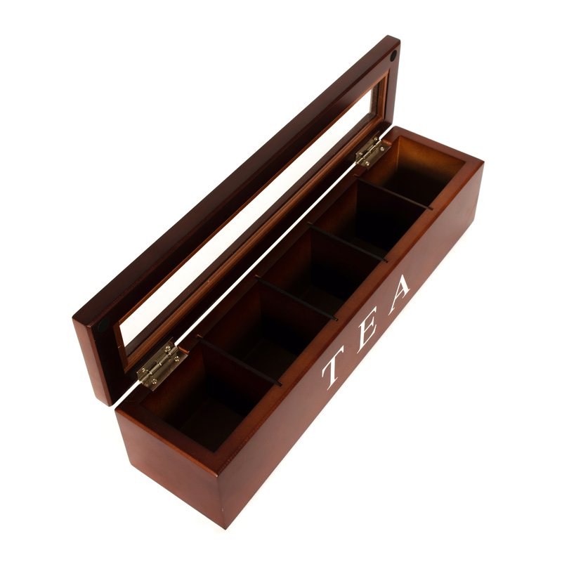 Unigift Wooden Tea Box - Brown 5 Compartments