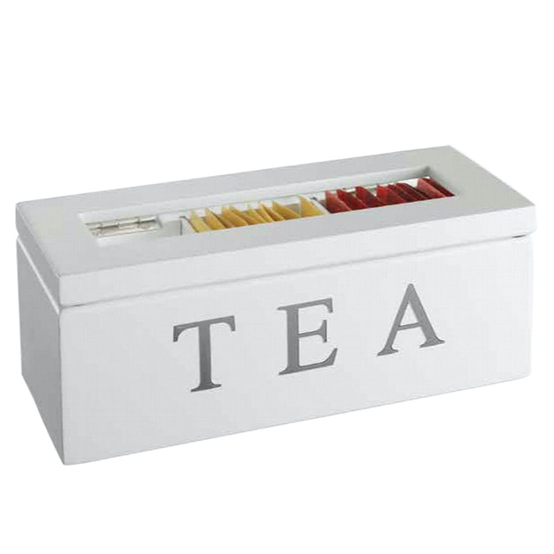 Unigift Wooden Tea Box - White 3 Compartments