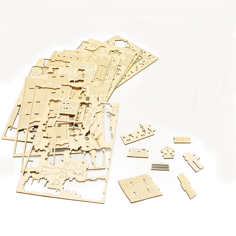 Ki-Gu-Mi Biplane 3D Wooden Puzzle DIY Model Building Kit