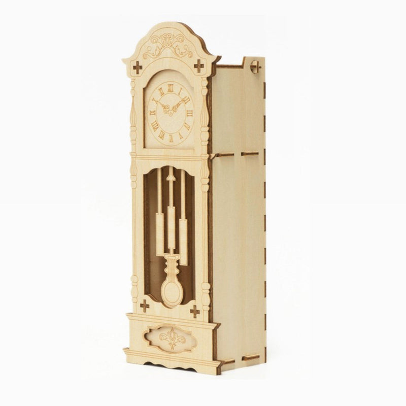 Ki-Gu-Mi Antique Clock Watch Case Wooden 3D Puzzle DIY Model Building Kit
