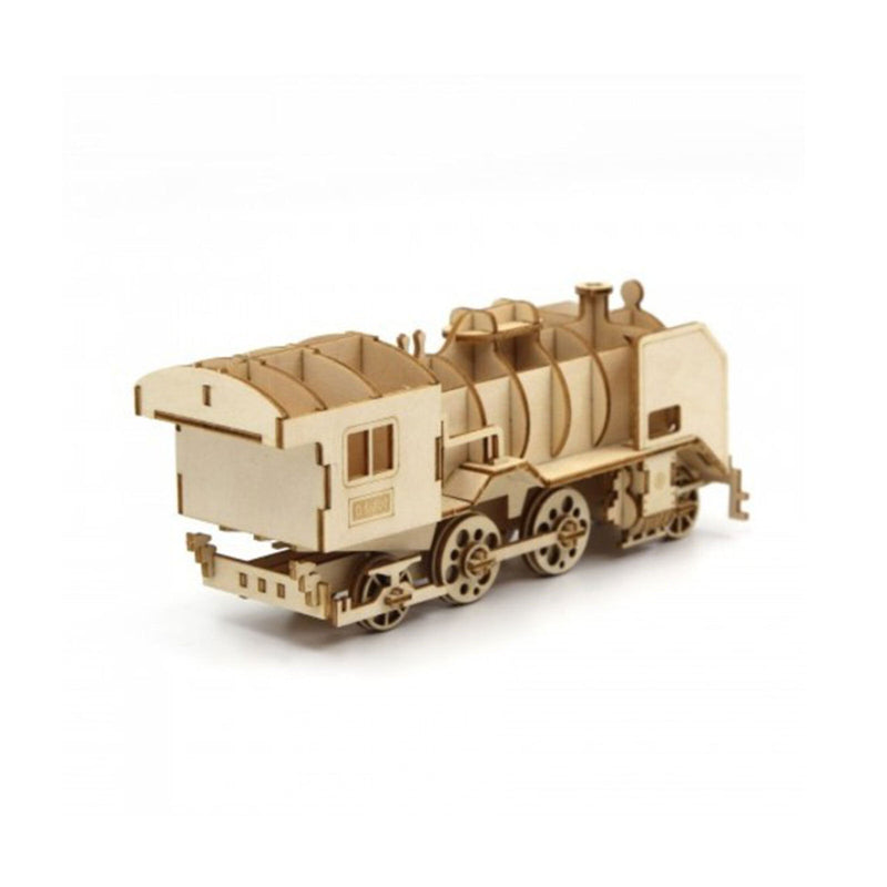 Ki-Gu-Mi Steam Locomotive Wooden 3D Puzzle DIY Model Building Kit