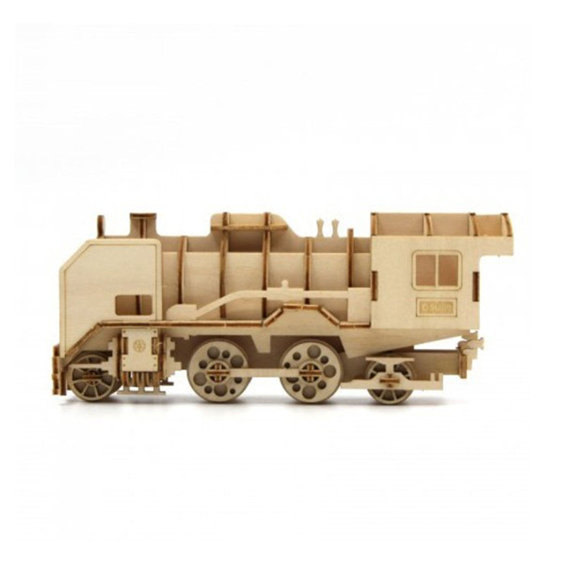 Ki-Gu-Mi Steam Locomotive Wooden 3D Puzzle DIY Model Building Kit