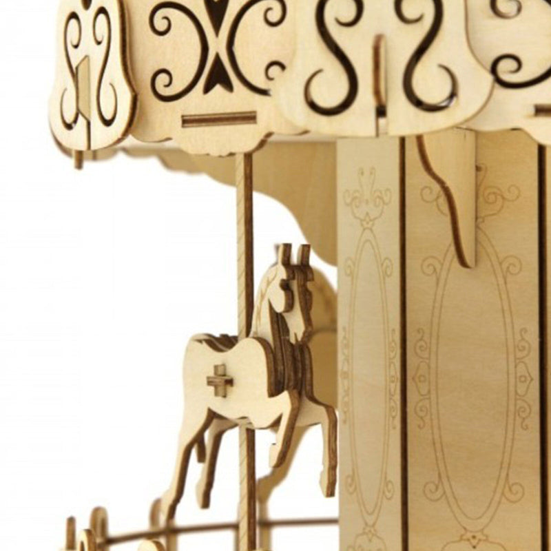 Ki-Gu-Mi Carousel Wooden 3D Puzzle DIY Model Building Kit