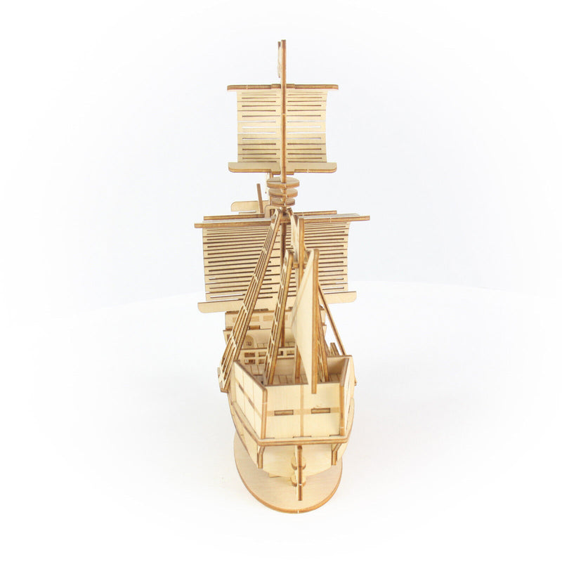 Ki-Gu-Mi Sailing Ship Wooden 3D Puzzle DIY Model Building Kit