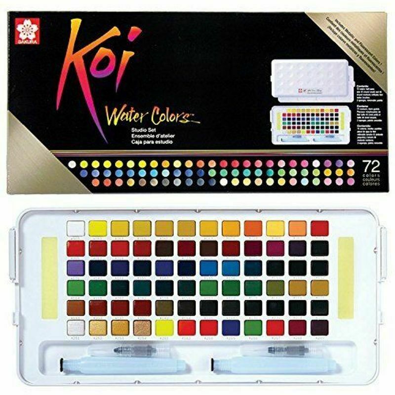 Koi Sakura KOI Pocket Field Sketch Box Watercolour Paints Set - 72 Pans